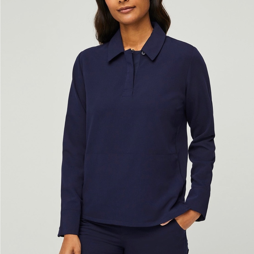 brand new figs nala polo scrub top XS navy